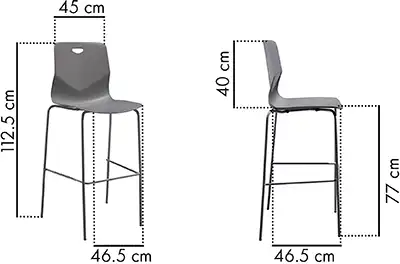 Photo du produit TABOURET TECSUP BLANC PIED FENETRE CHROME