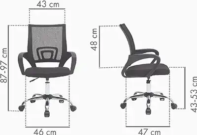 Photo du produit FAUTEUIL AMY TISSU POLYURETHANE ET MAILLE NOIR