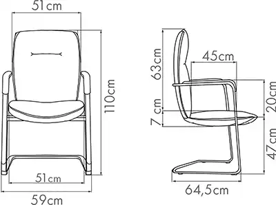 Photo du produit SIEGE VISITEUR MANHATTAN CUIR NOIR (2 COLIS)