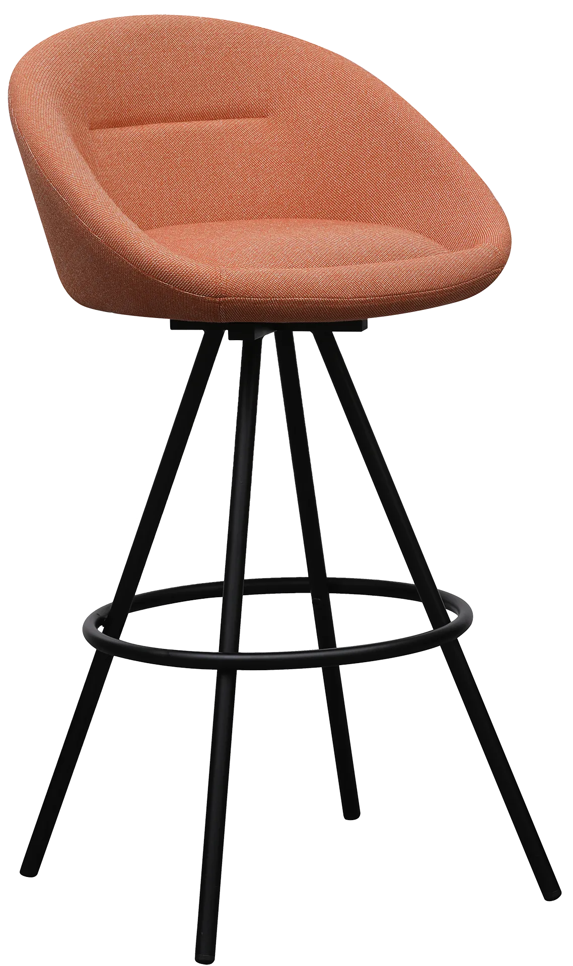 Photo du produit TABOURET AMIO TISSU ORANGE PIETEMENT PYRAMIDAL
