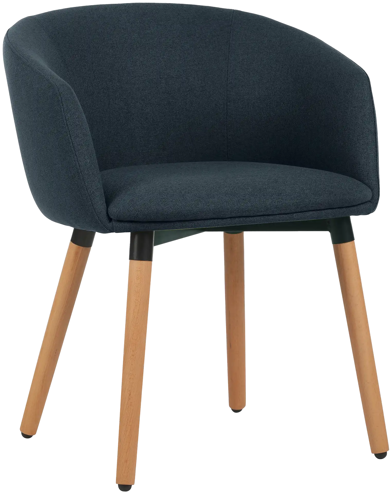 Photo du produit FAUTEUIL TISSU ARCO BLEU NUIT PIEDS BOIS