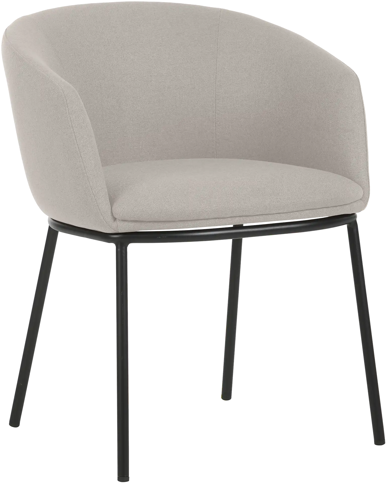 FAUTEUIL TISSU ARCO BEIGE LIN PIEDS METAL