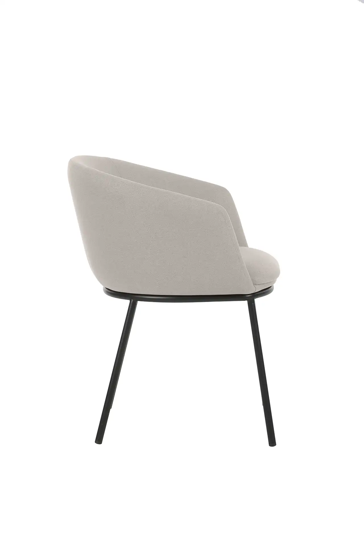 Photo du produit FAUTEUIL TISSU ARCO BEIGE LIN PIEDS METAL