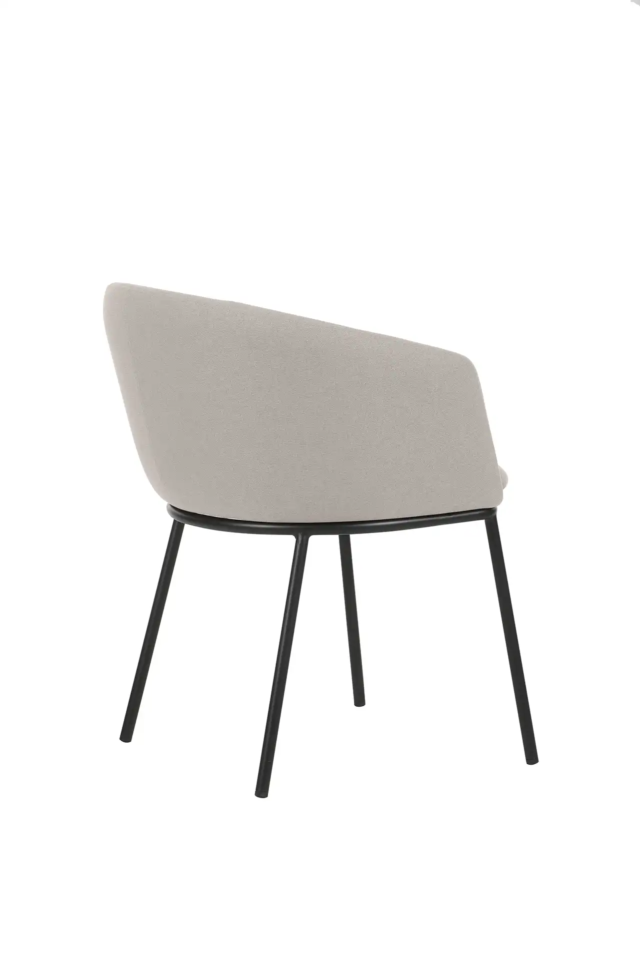 Photo du produit FAUTEUIL TISSU ARCO BEIGE LIN PIEDS METAL