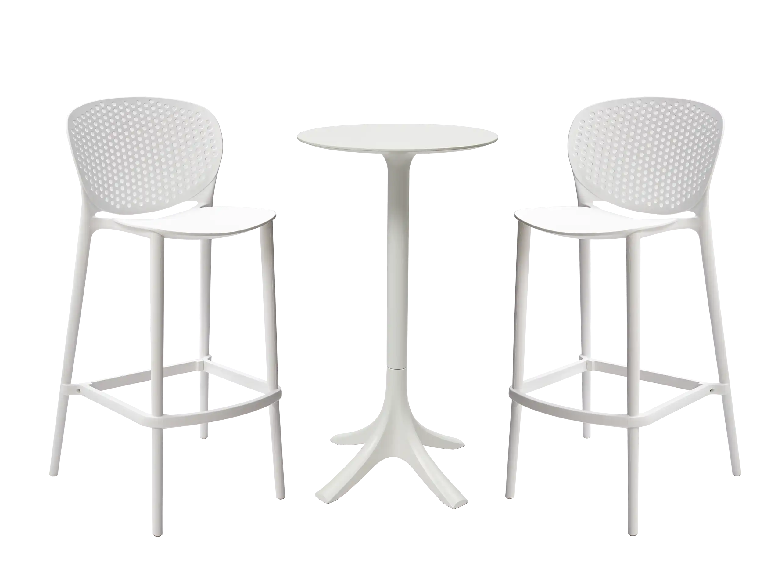 KIT BEEZ : 1 MANGE DEBOUT + 2 TABOURETS BLANC