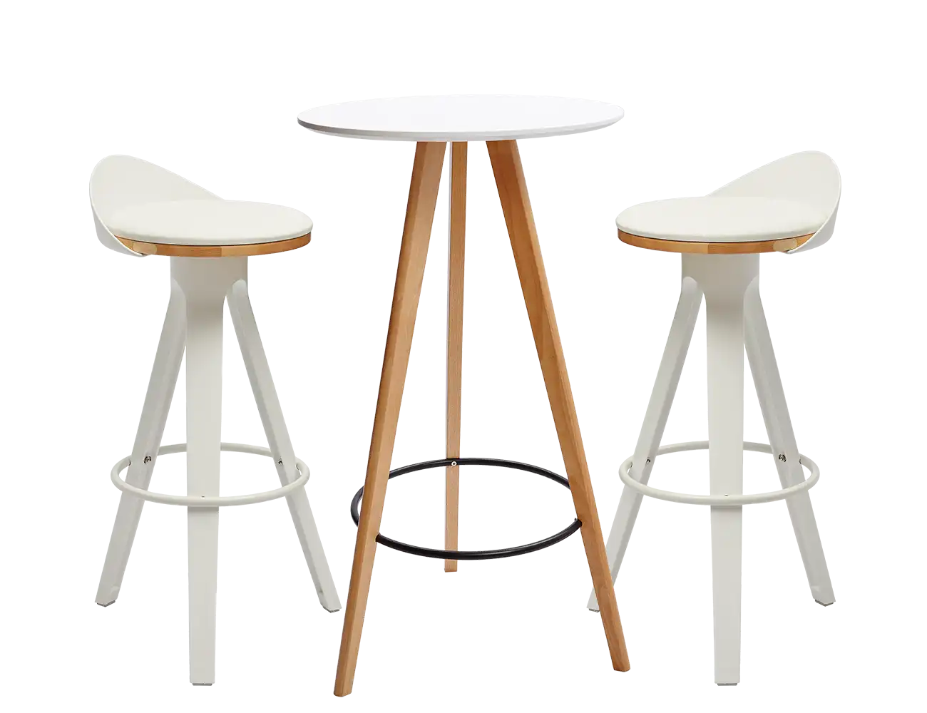 KIT BREAK : 1 MANGE DEBOUT BLANC + 2 TABOURETS BLANCS