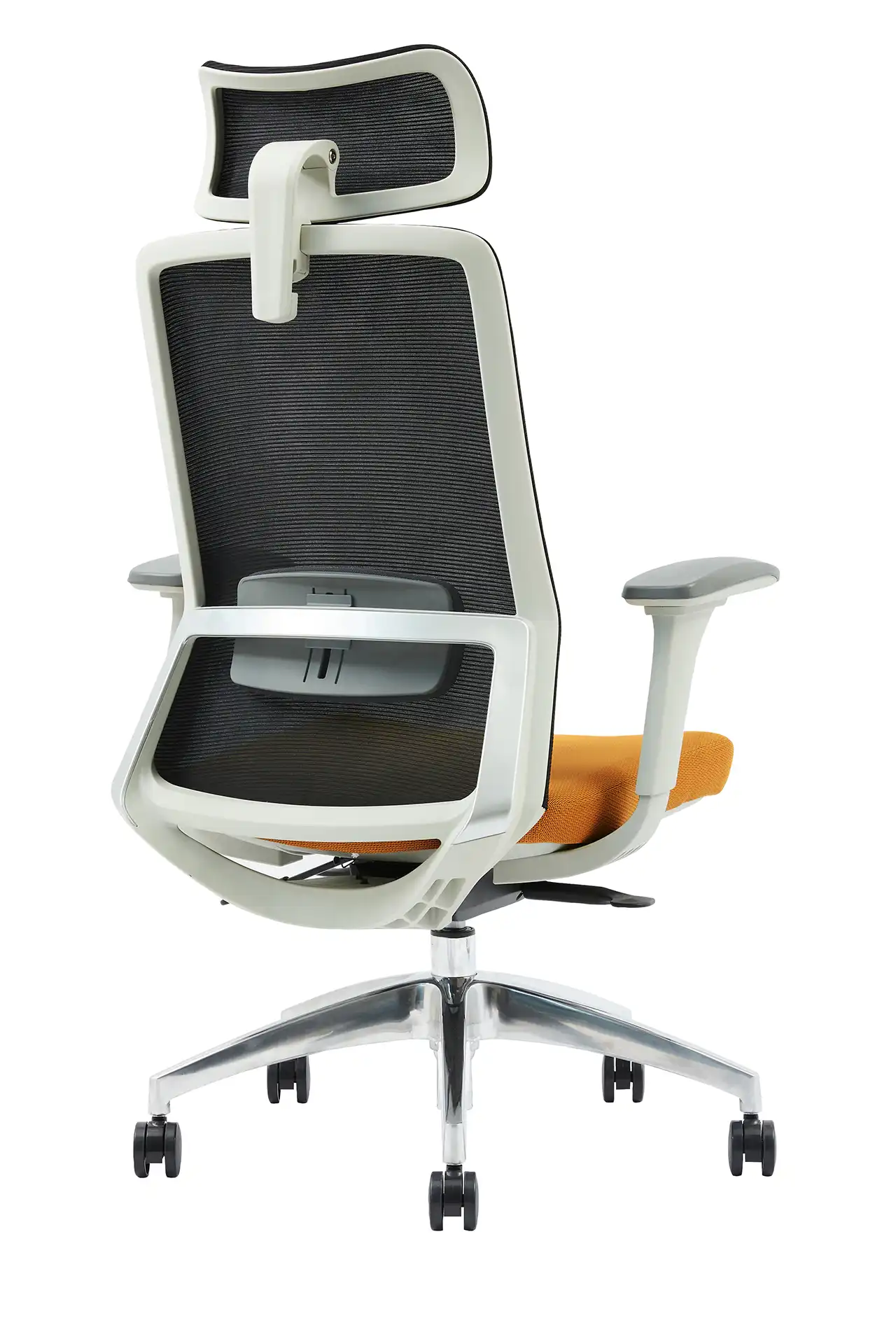 Photo du produit FAUTEUIL POLAR SYNCH CORPS GR/CLAIR, ASS JAUNE DOSS NOIR, PIEDS ALU 