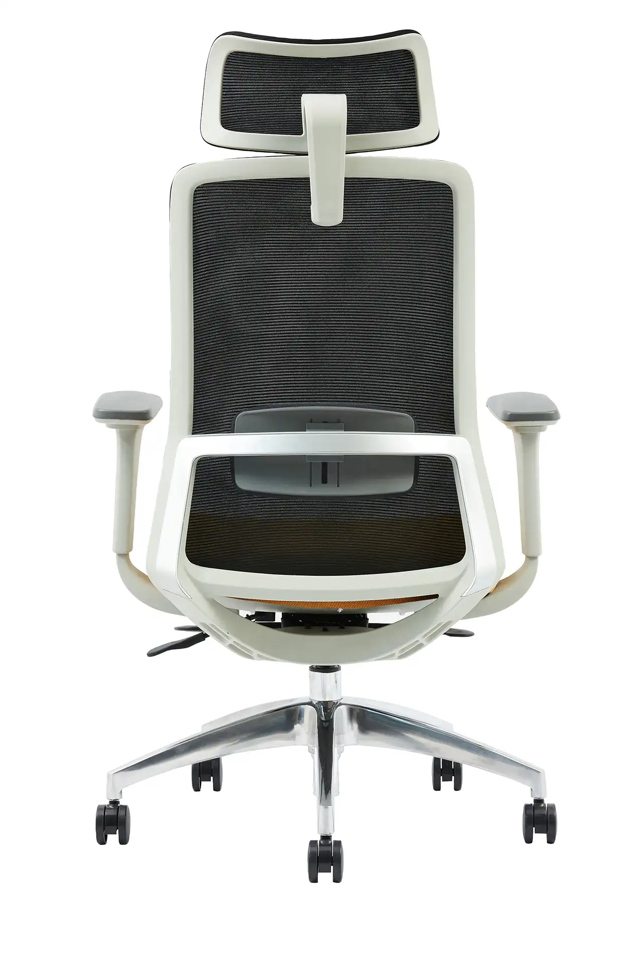 Photo du produit FAUTEUIL POLAR SYNCH CORPS GR/CLAIR, ASS JAUNE DOSS NOIR, PIEDS ALU 
