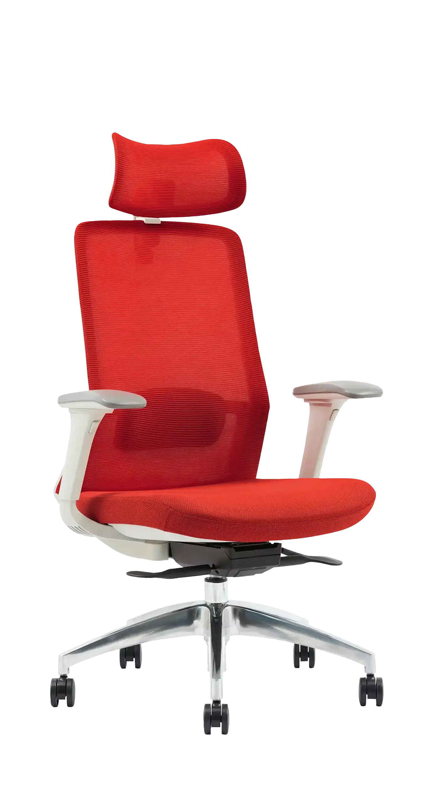 Photo du produit FAUTEUIL POLAR SYNCH CORPS GR/CLAIR, ASS ET DOSS ROUGE, PIEDS ALU