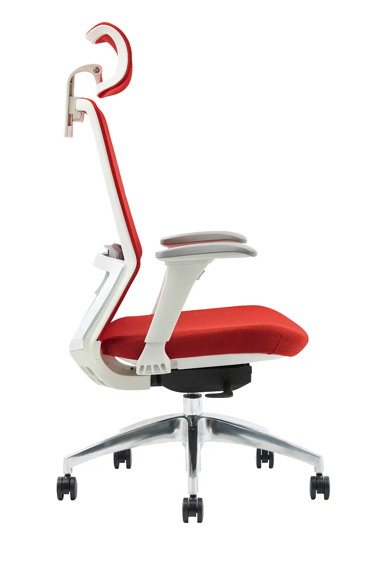 Photo du produit FAUTEUIL POLAR SYNCH CORPS GR/CLAIR, ASS ET DOSS ROUGE, PIEDS ALU