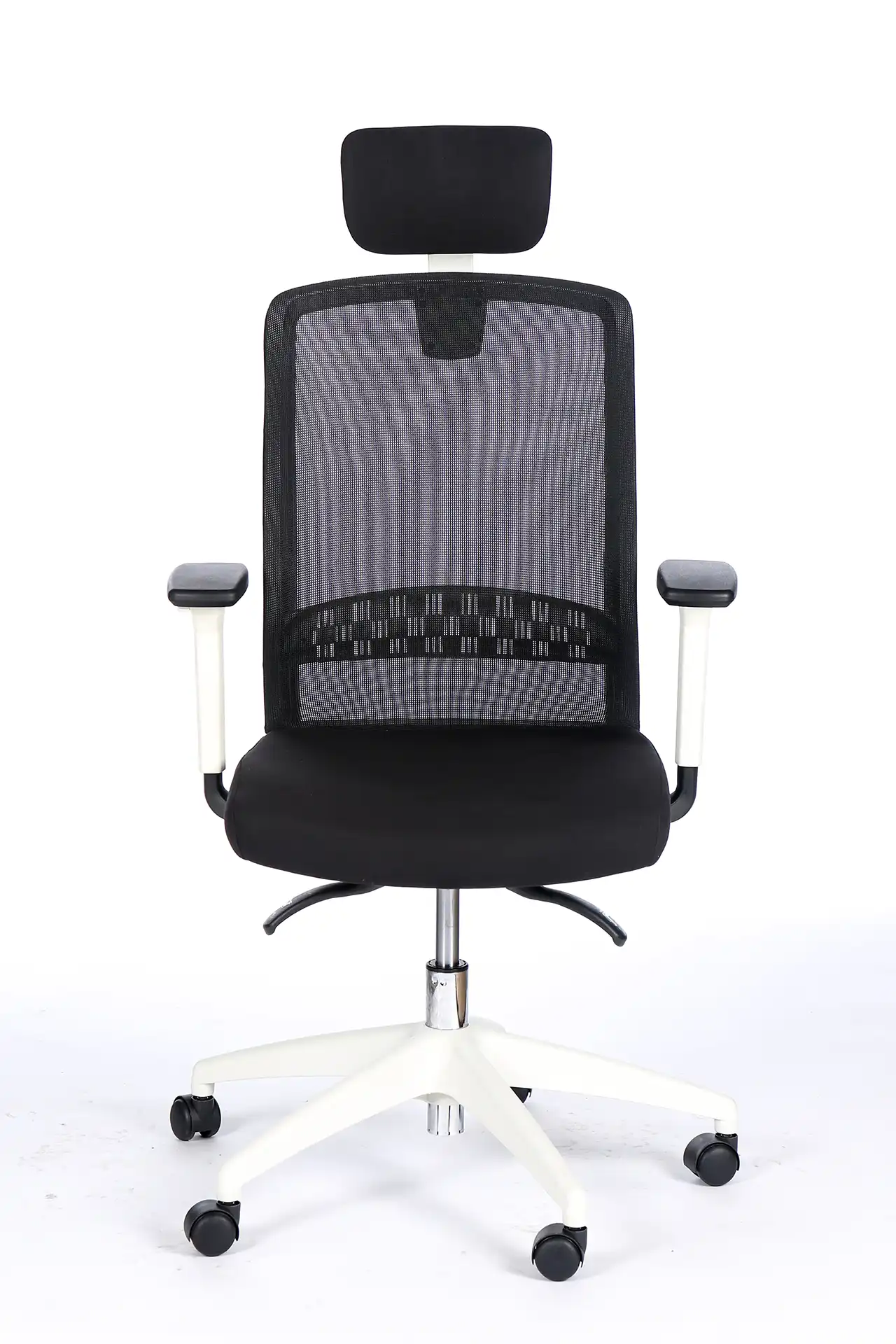 Photo du produit FAUTEUIL SCOTT SYNCHRONE NOIR/NOIR STRUCTURE BLANCHE AVEC APPUI-TÊTE