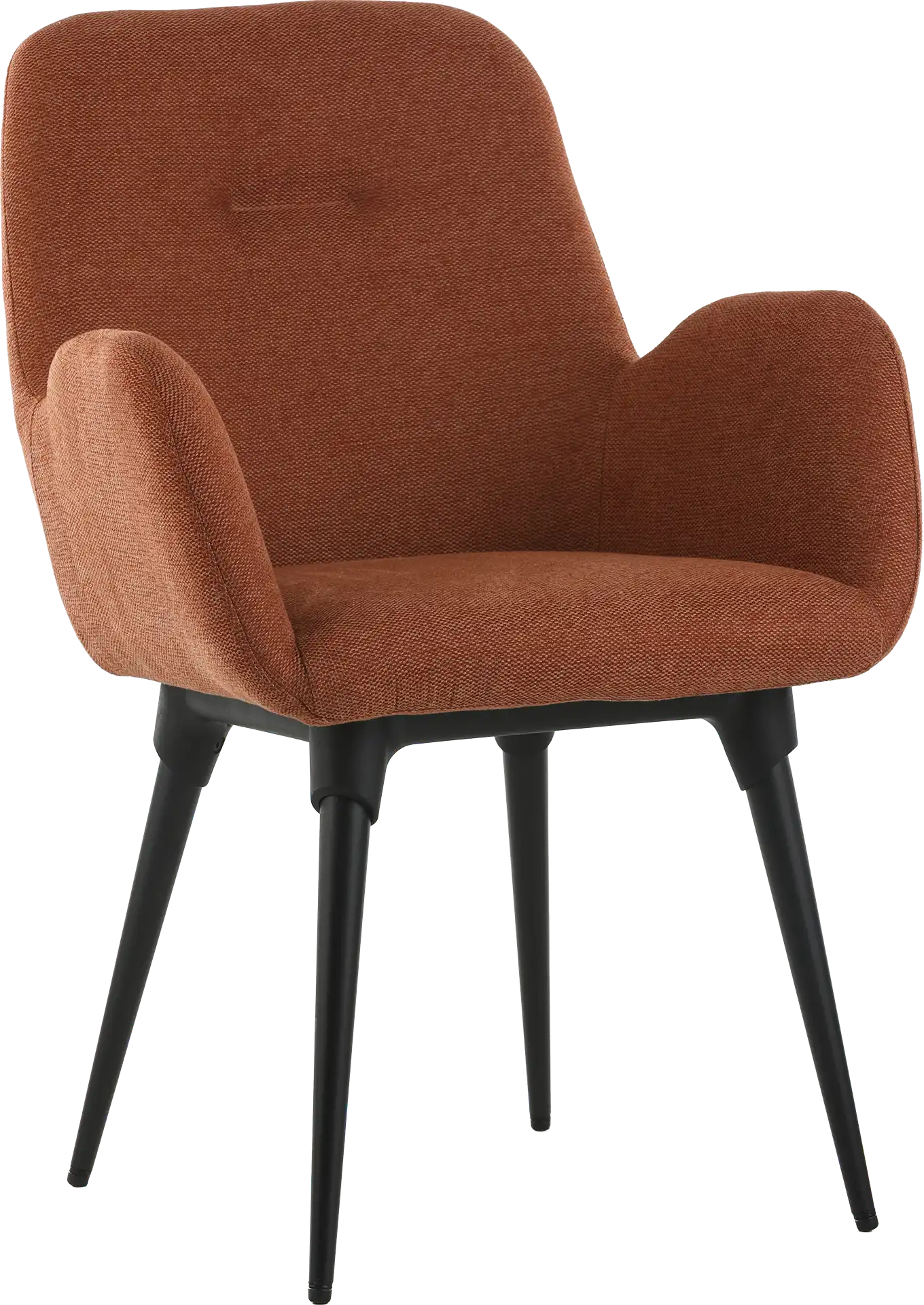 FAUTEUIL TISSU SHINEO TERRACOTTA PIED METAL