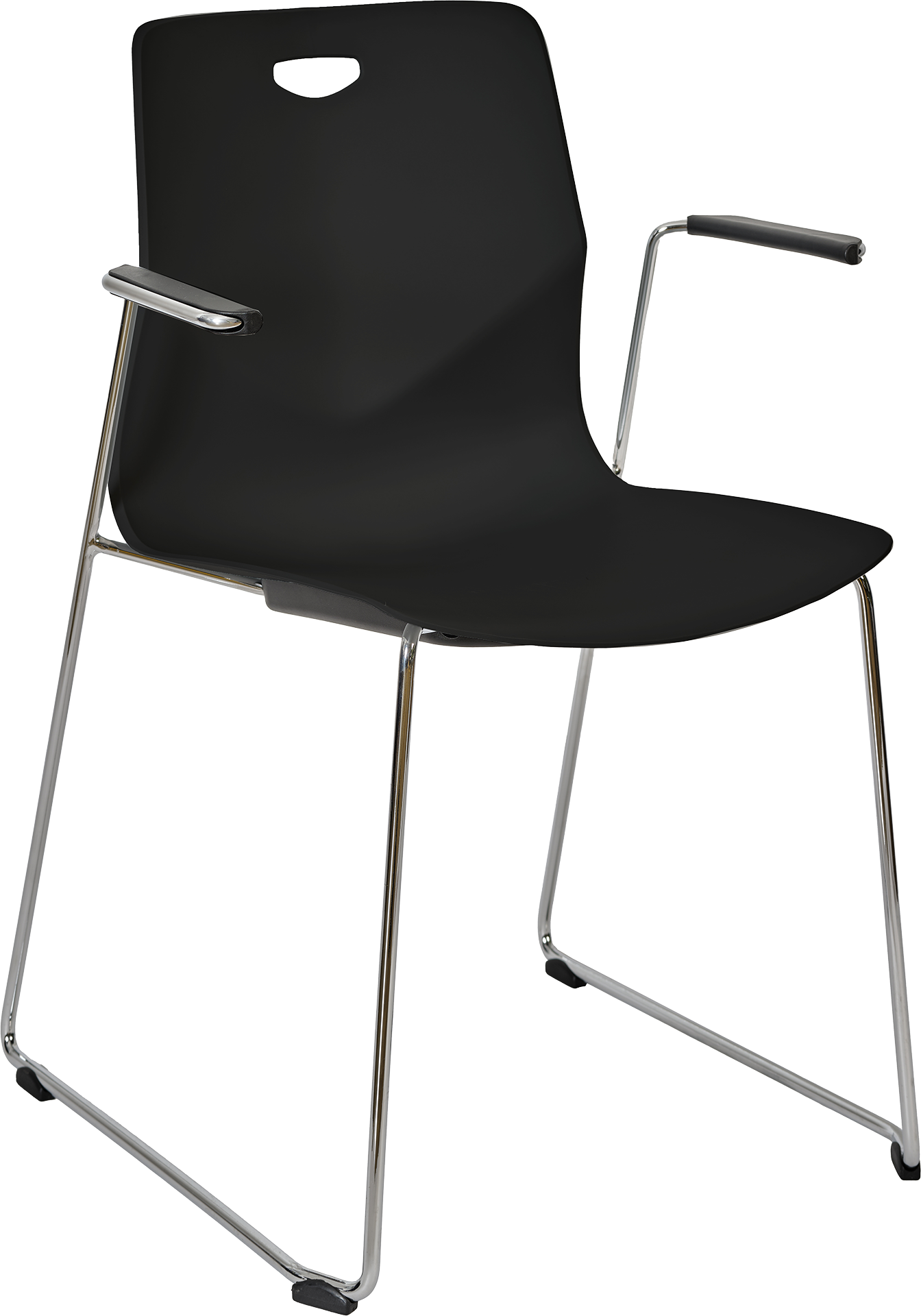 Photo du produit CHAISE TECSEAT NOIR PIEDS AVEC ACCOUDOIRS